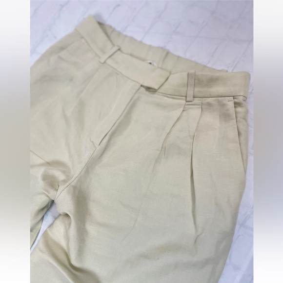 H&M Women’s Pale Green Linen Blend Ankle Length Pleated Dress Pants Size 10 NEW - Picture 15 of 15